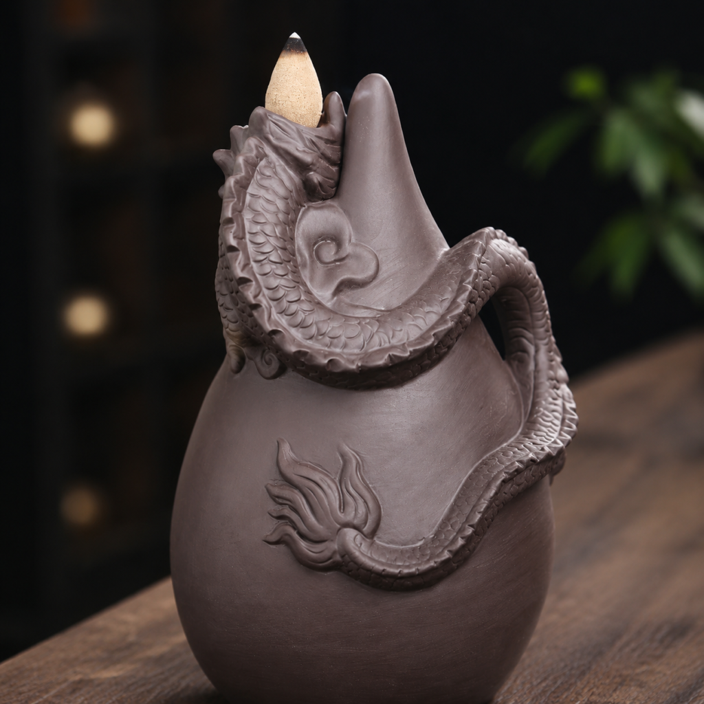 Chinese Dragon Waterfall Incense Burner detail image - incense burner by Serene Orient