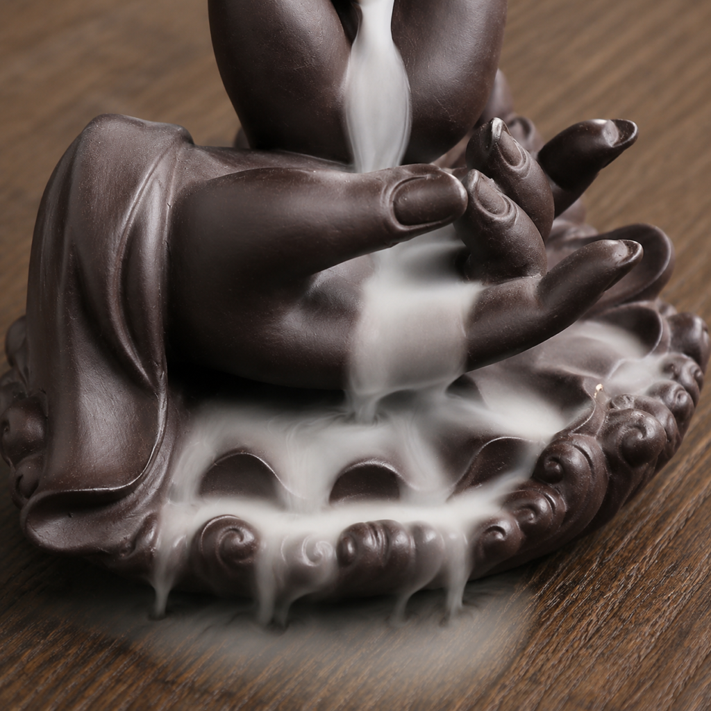 Buddha's Hand Waterfall Incense Burner detail image - incense burner by Serene Orient