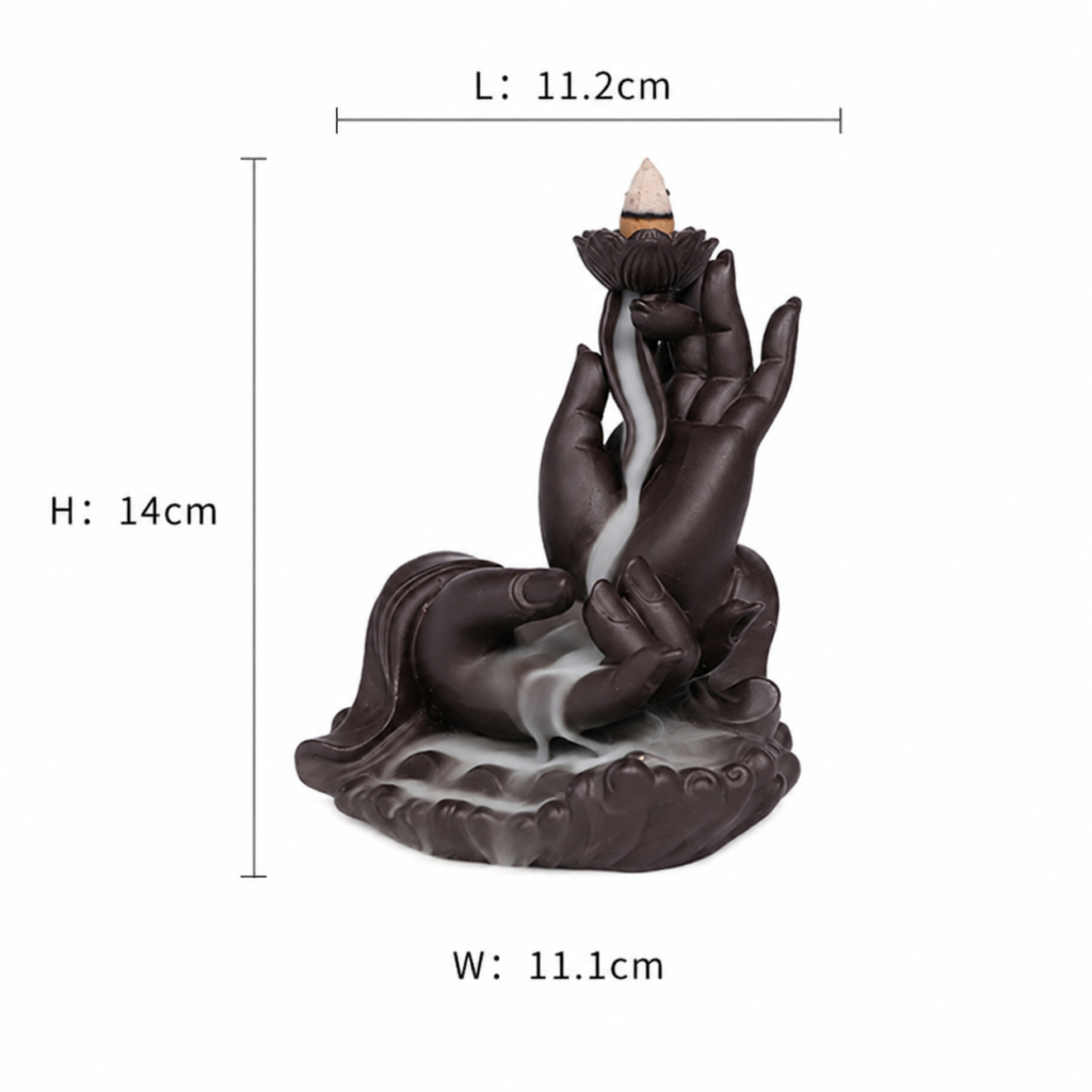 Buddha's Hand Waterfall Incense Burner detail image - incense burner by Serene Orient
