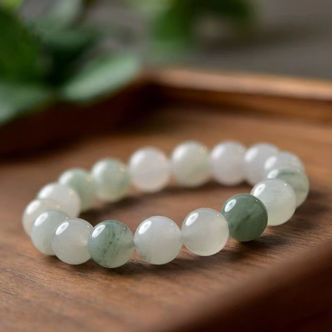Green Jade Bracelet detail image - Five Elements jewelry by Serene Orient