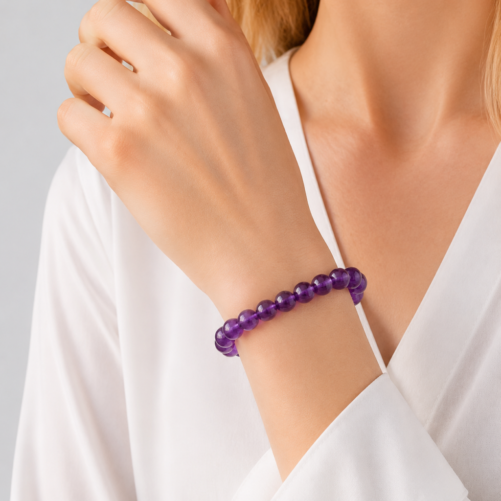 Amethyst Bracelet detail image - Five Elements jewelry by Serene Orient