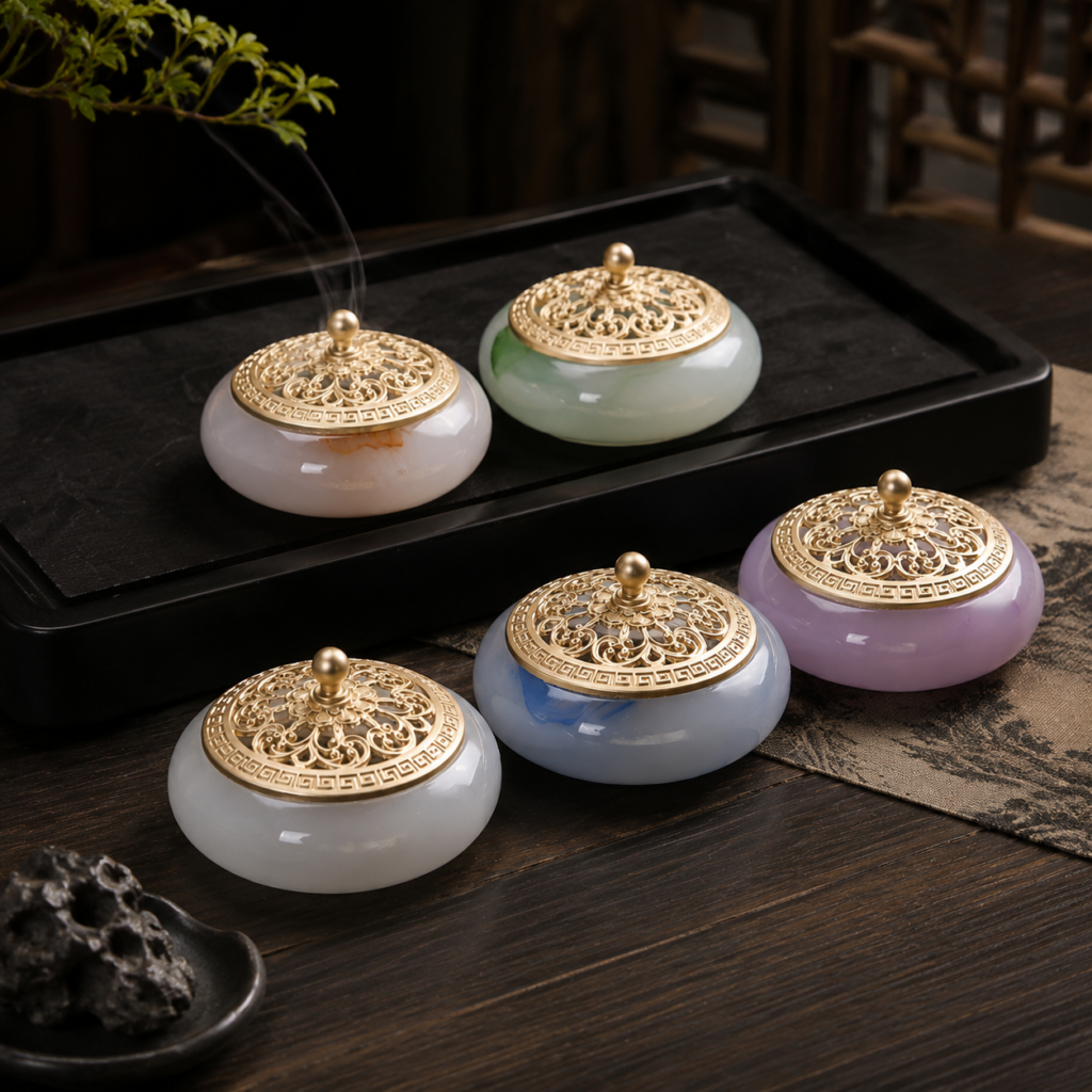 Marbled Liuli Coil Incense Burner