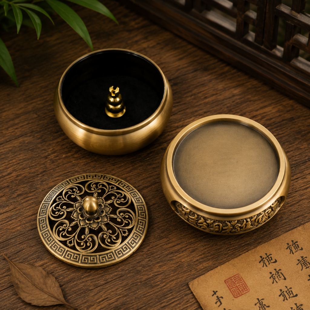 Layered Lotus Incense Burner detail image - incense burner by Serene Orient