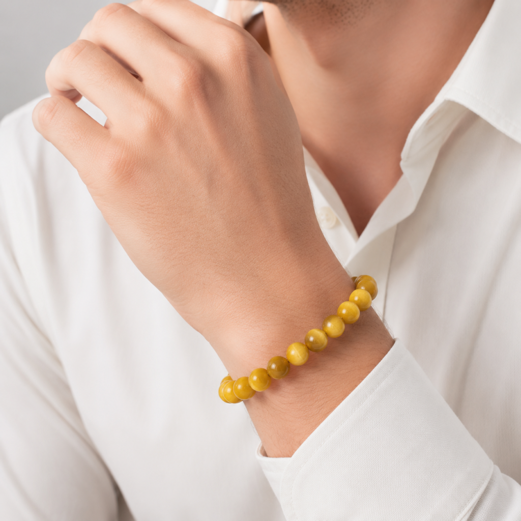 Golden Tiger Eye Bracelet detail image - Five Elements jewelry by Serene Orient
