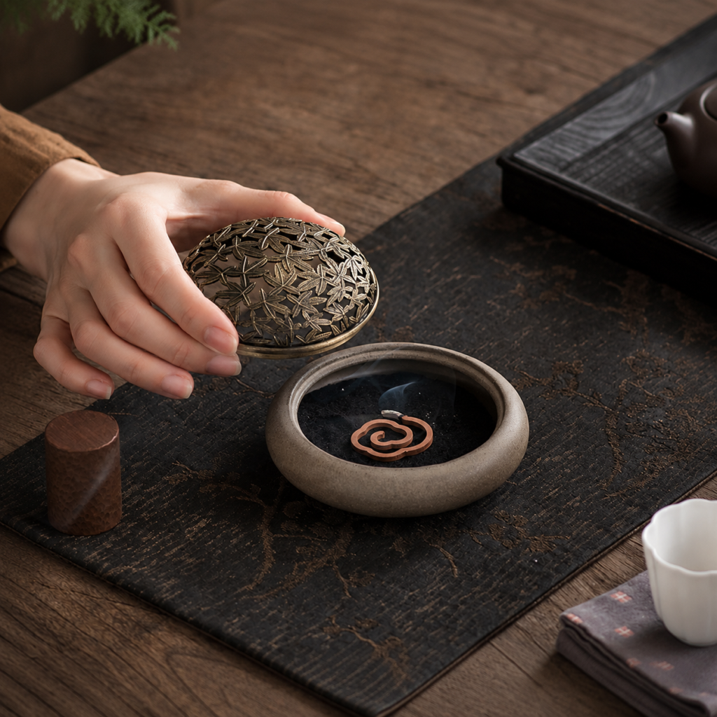 Classic Ceramic Coil Incense Burner detail image - incense burner by Serene Orient
