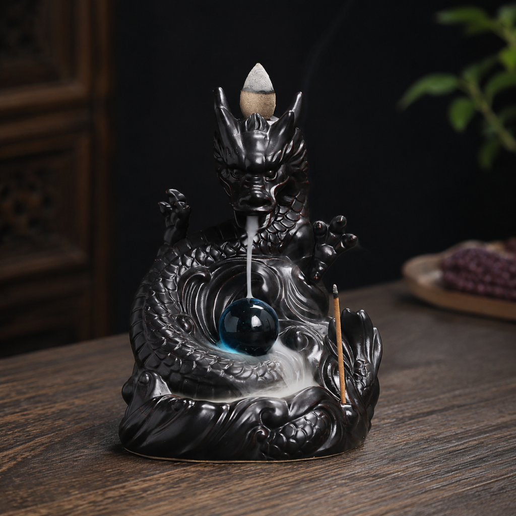 Dragon and Pearl Downdraft Incense Burner