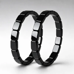 Black Gold Stone Stretch Bracelet