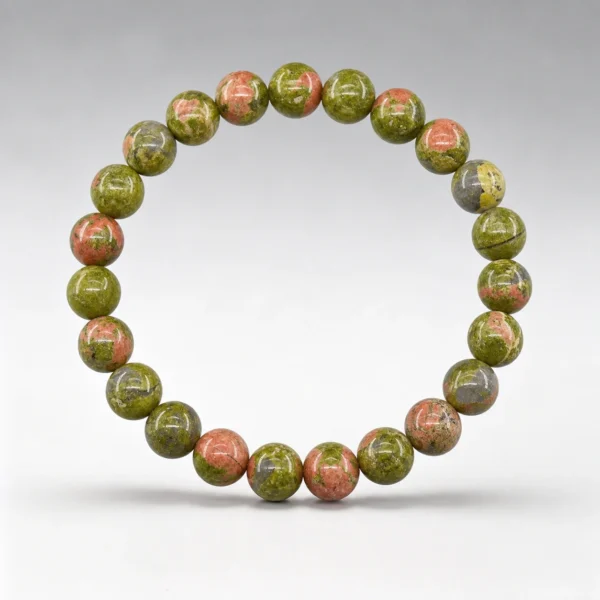 Unakite Bead Bracelet