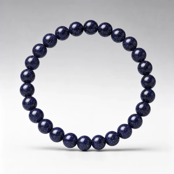 Blue Goldstone Bead Bracelet