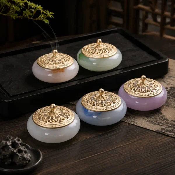 Marbled Liuli Coil Incense Burner
