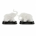 White Jade Elephant Figurine (Pair) main image
